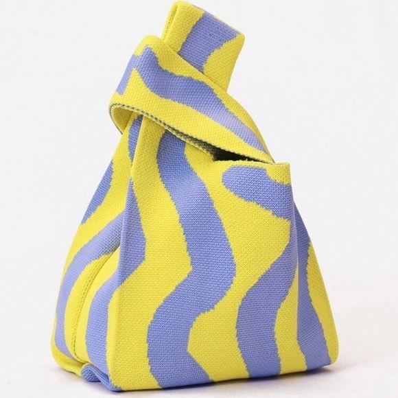 Quiet Luxury Boutique Handbags - ✨NEW Stylish Yellow and Blue Women's mini knit tote Bag